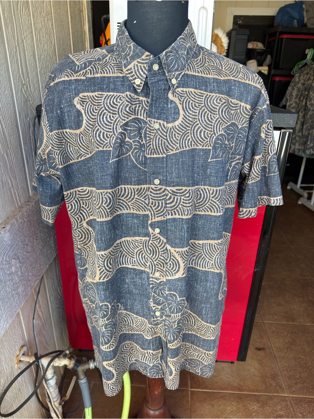 PreOwned Reyn Spooner Multicolored Hawaiian Print Full Button Men's XXL